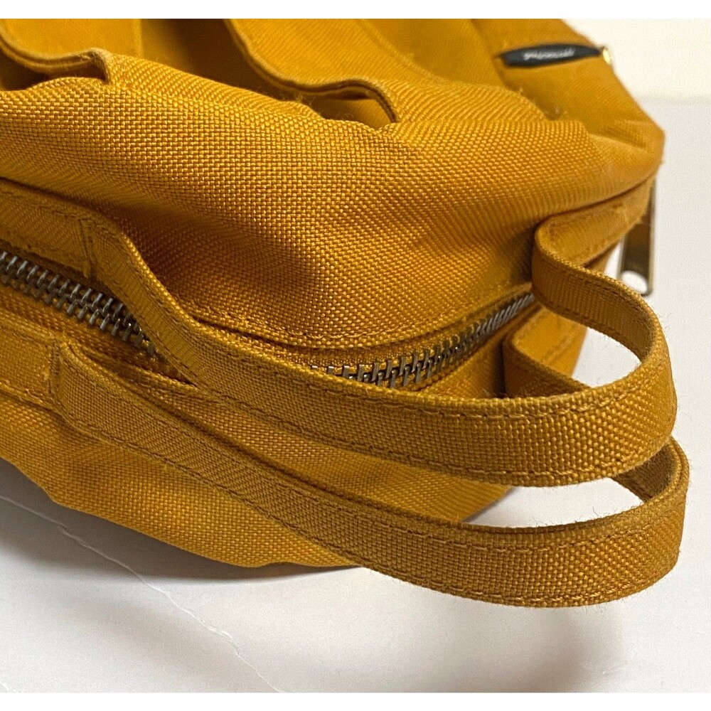 Herschel Mini Canvas Backpack Small Dark Mustard Yellow Zippers Read - Picture 10 of 16